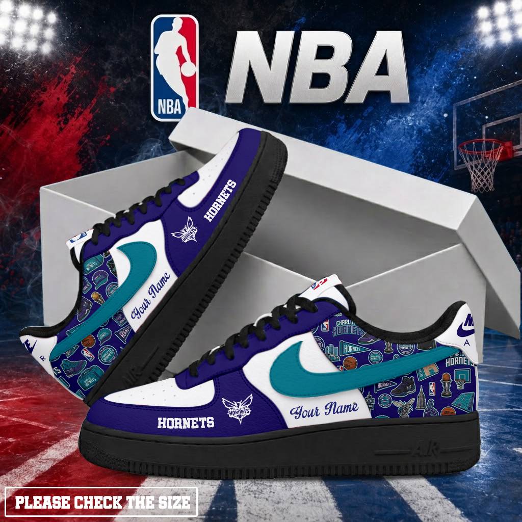 Limited Edition – Customized NBA Charlotte Hornets Air Force 1 Shoes - Image 2