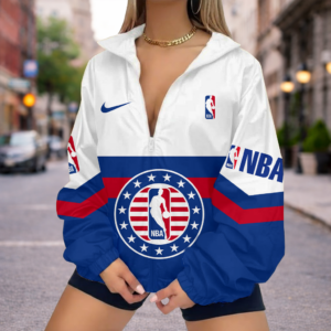 Limited Edition – Customized NBA National Basketball Association V-Neck Zipper Sweatshirt Jacket