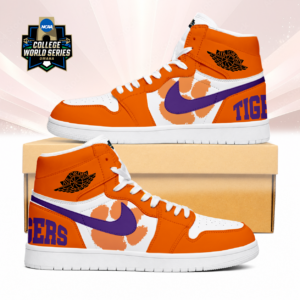 Limited Edition – Customized NCAA Clemson Tigers Air Jordan 1 Sneakers