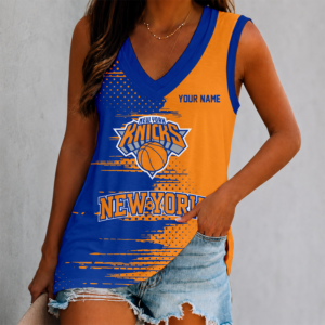 Limited Edition – Customized NBA New York Knicks Women’s V-Neck Tank Top