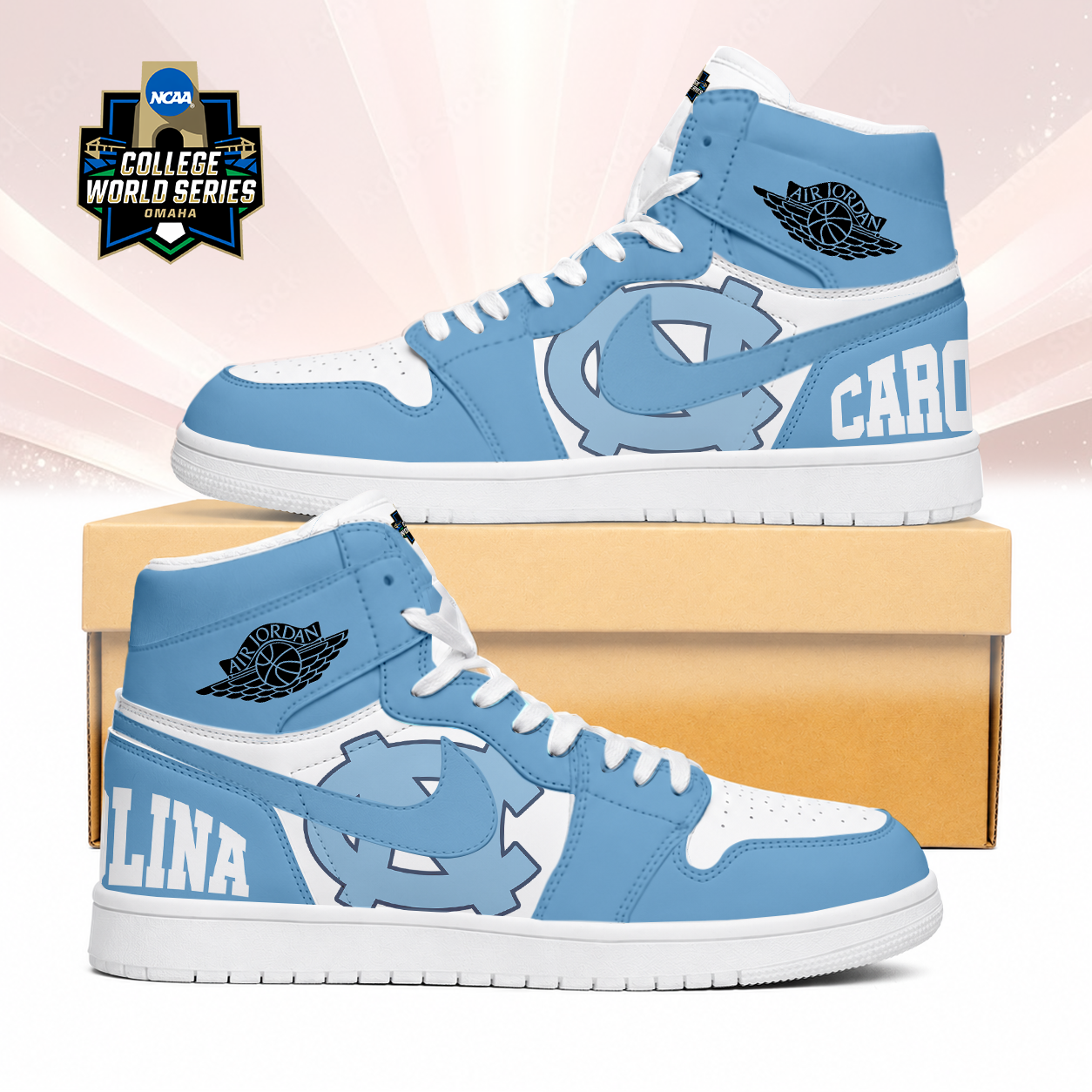 Limited Edition – Customized NCAA North Carolina Tar Heels Air Jordan 1 Sneakers