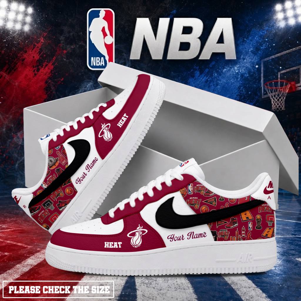 Limited Edition – Customized NBA MiaMiami Heat Air Force 1 Shoes