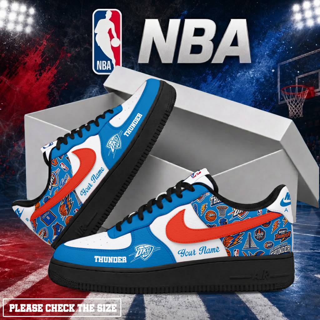 Limited Edition – Customized NBA Oklahoma City Thunder Air Force 1 Shoes - Image 2