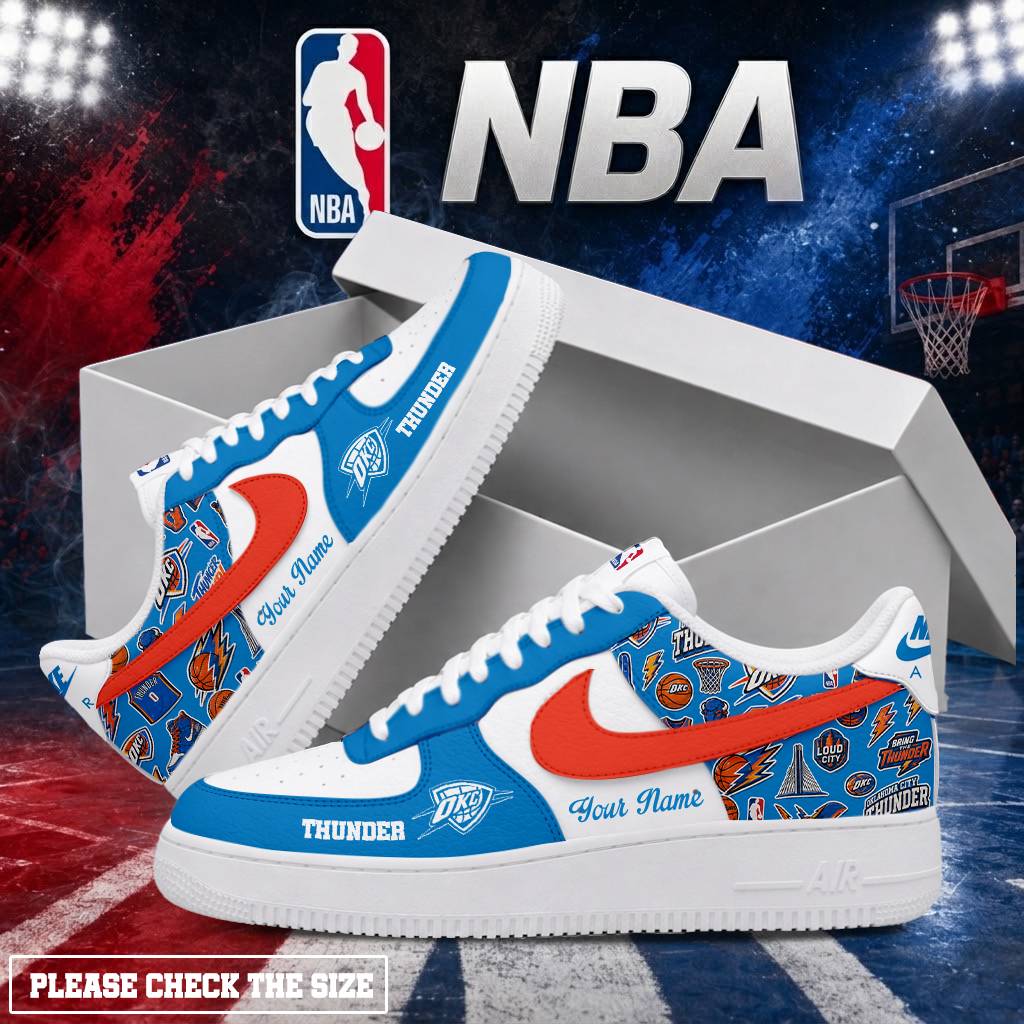Limited Edition – Customized NBA Oklahoma City Thunder Air Force 1 Shoes