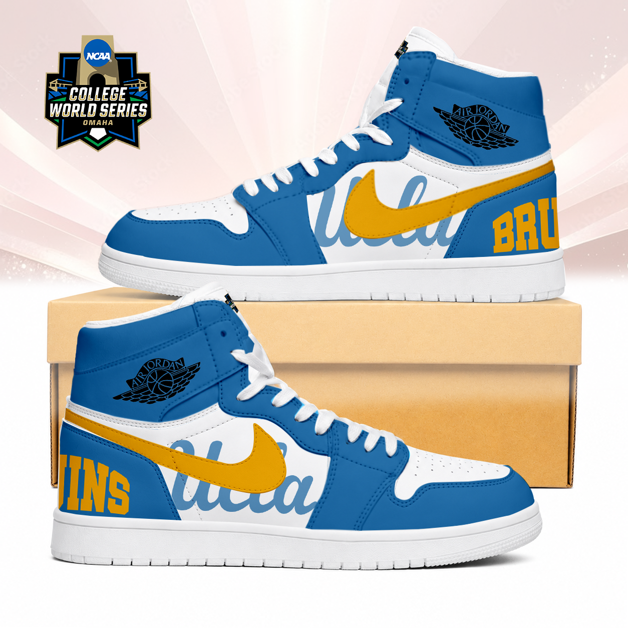 Limited Edition – Customized NCAA Ucla Bruins Air Jordan 1 Sneakers