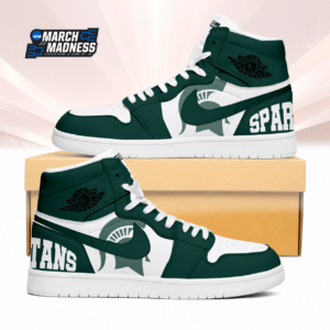 Limited Edition – Customized NCAA Michigan State Spartans Air Jordan 1 Sneakers