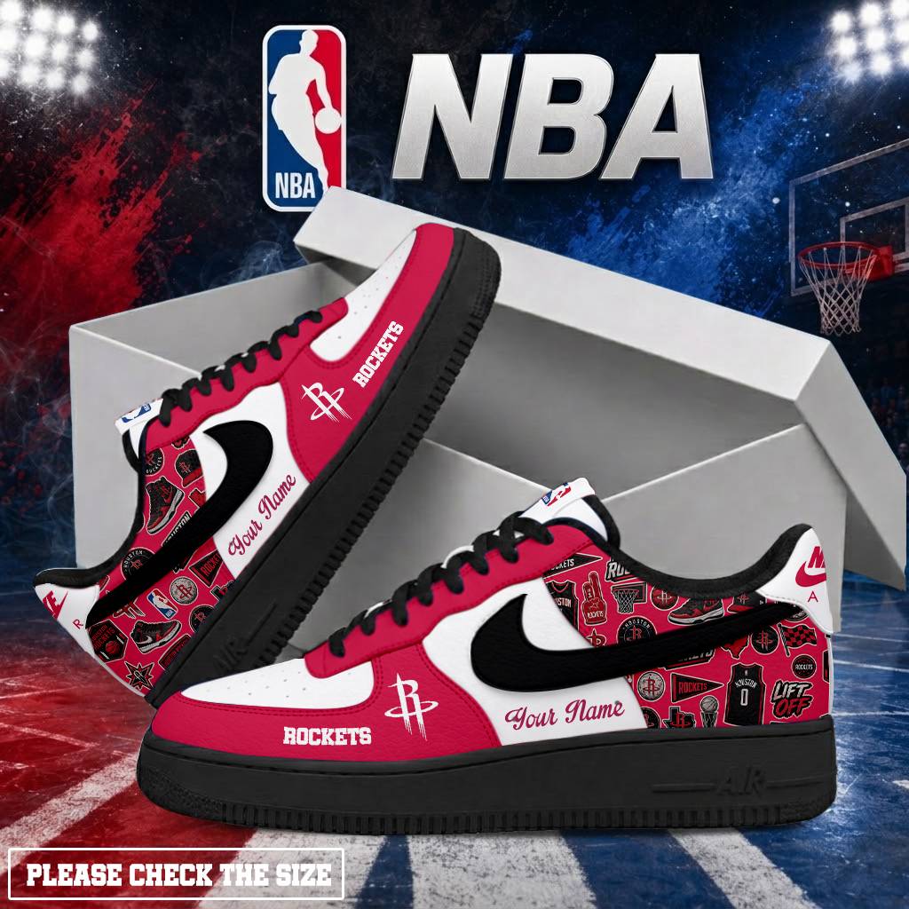 Limited Edition – Customized NBA Houston Rockets Air Force 1 Shoes - Image 2