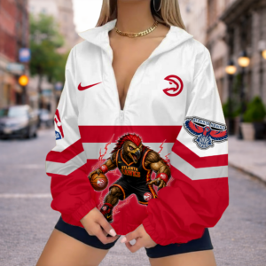 Limited Edition – Customized NBA Atlanta Hawks V-Neck Zipper Sweatshirt Jacket