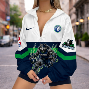 Limited Edition – Customized NBA Minnesota Timberwolves V-Neck Zipper Sweatshirt Jacket