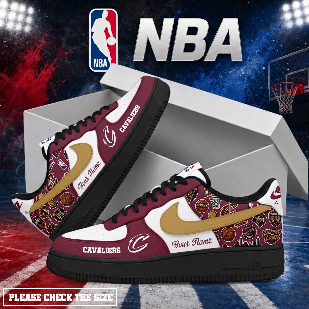 Limited Edition – Customized NBA Cleveland Cavaliers Air Force 1 Shoes - Image 2