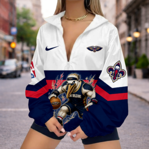 Limited Edition – Customized NBA New Orleans Pelicans V-Neck Zipper Sweatshirt Jacket