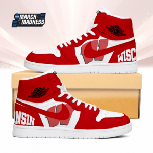 Limited Edition – Customized NCAA Wisconsin Badgers Air Jordan 1 Sneakers