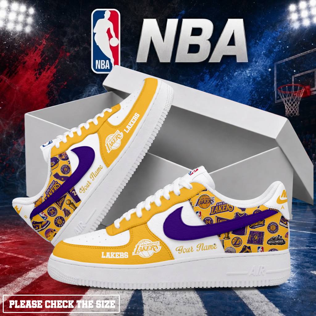 Limited Edition – Customized NBA Los Angeles Lakers Air Force 1 Shoes