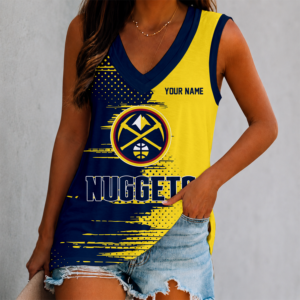 Limited Edition – Customized NBA Denver Nuggets Women’s V-Neck Tank Top