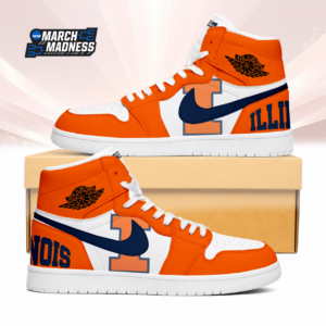Limited Edition – Customized NCAA Illinois Fighting Illini Air Jordan 1 Sneakers