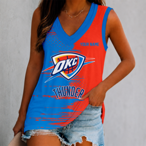 Limited Edition – Customized NBA Oklahoma City Thunder Women’s V-Neck Tank Top