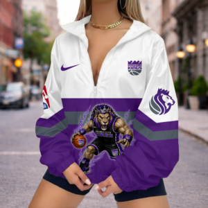 Limited Edition – Customized NBA Sacramento Kings V-Neck Zipper Sweatshirt Jacket