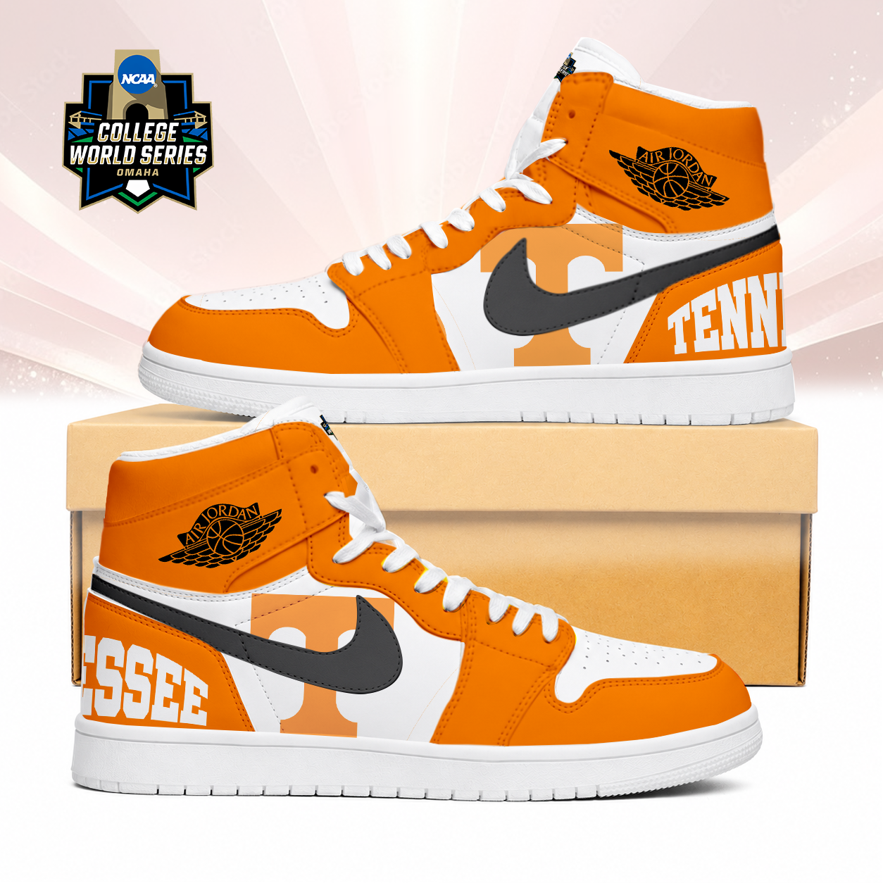 Limited Edition – Customized NCAA Tennessee Volunteers Air Jordan 1 Sneakers