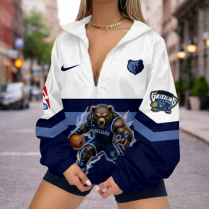 Limited Edition – Customized NBA Memphis Grizzlies V-Neck Zipper Sweatshirt Jacket