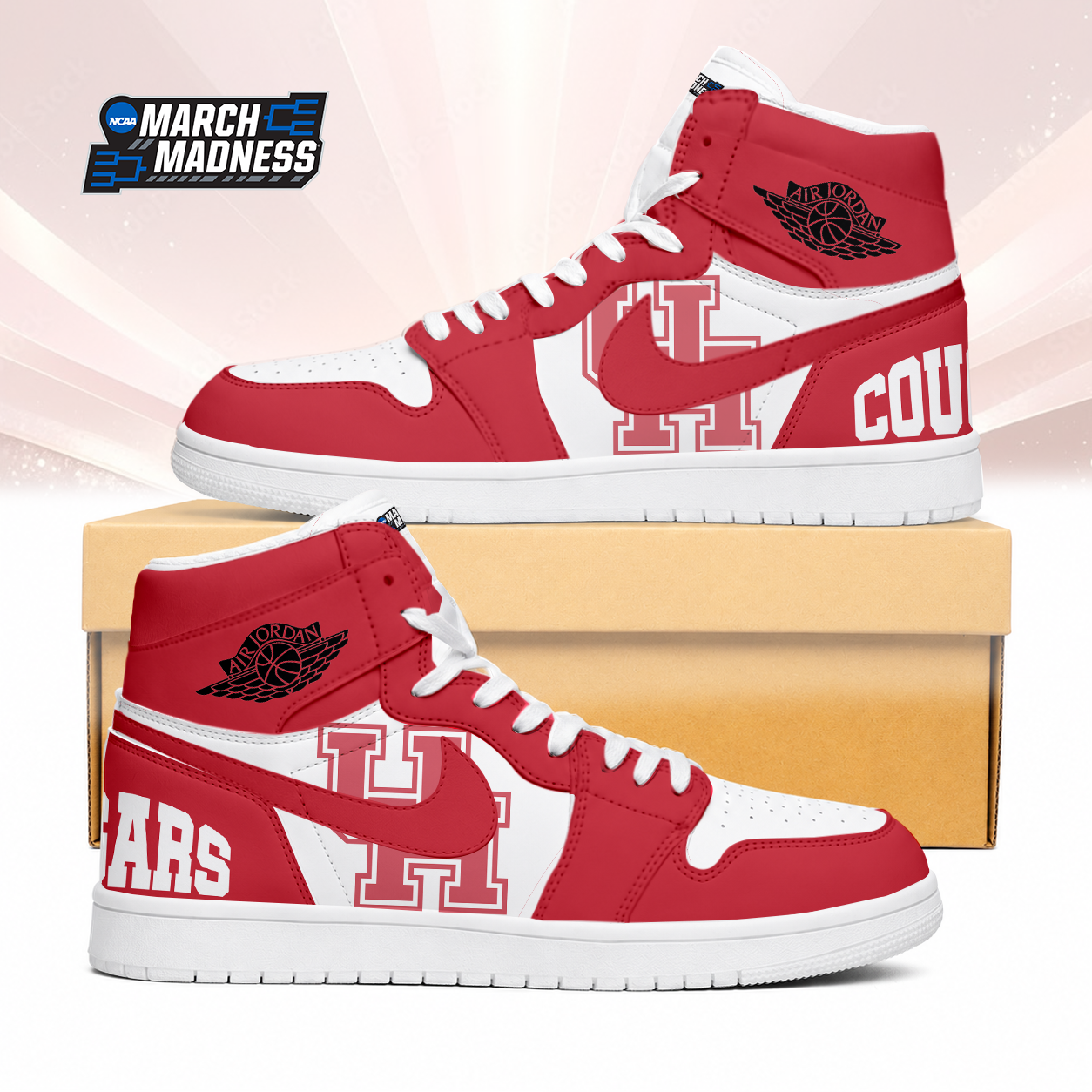 Limited Edition – Customized NCAA Houston Cougars Air Jordan 1 Sneakers