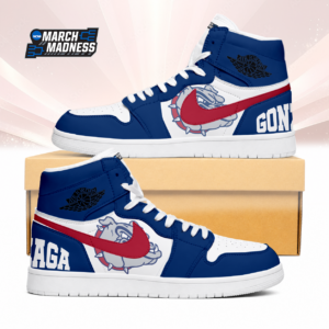 Limited Edition – Customized NCAA Gonzaga Bulldogs Air Jordan 1 Sneakers