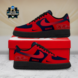 Limited Edition – Customized NCAA Ole Miss Rebels Air Force 1 Shoes