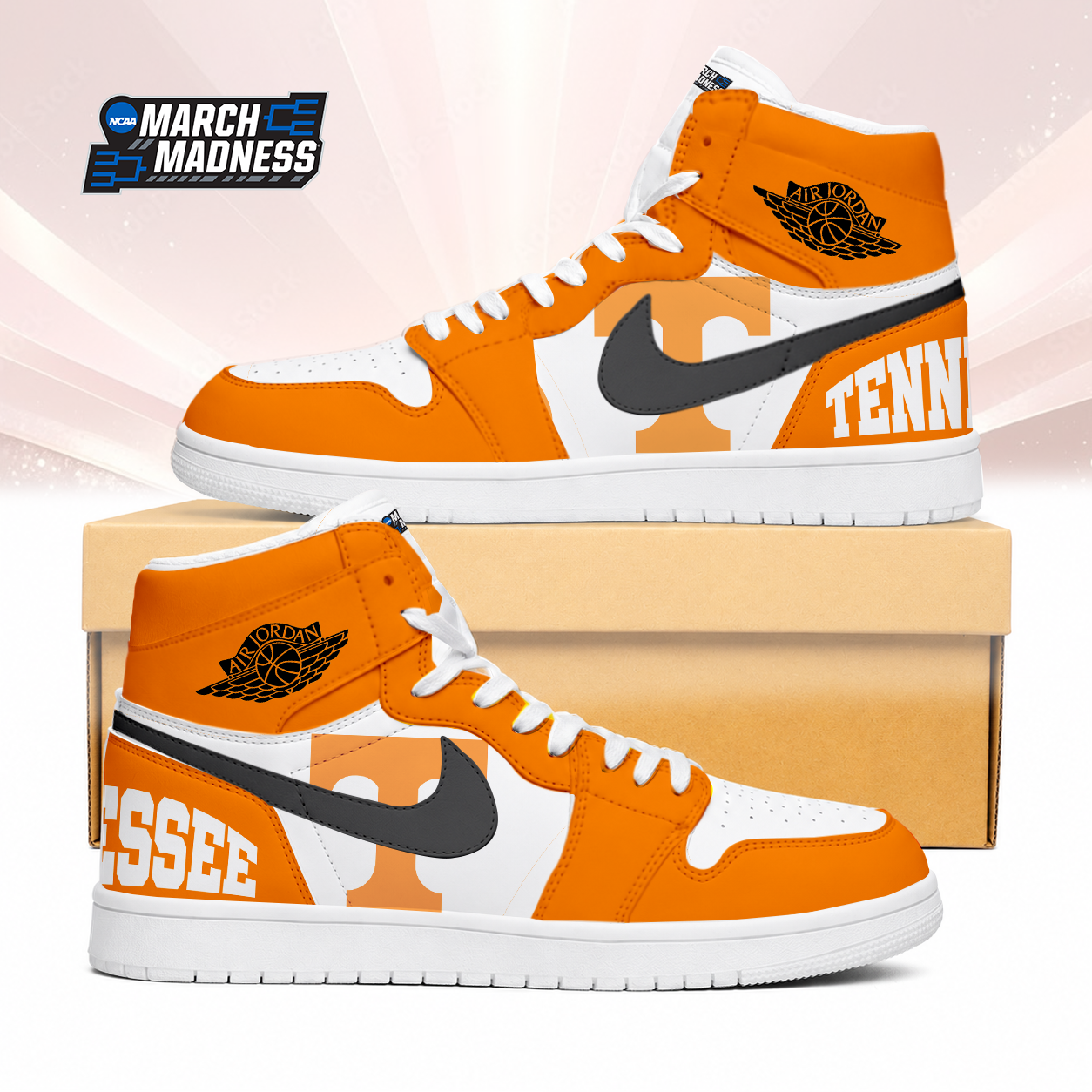 Limited Edition – Customized NCAA Tennessee Volunteers Air Jordan 1 Sneakers