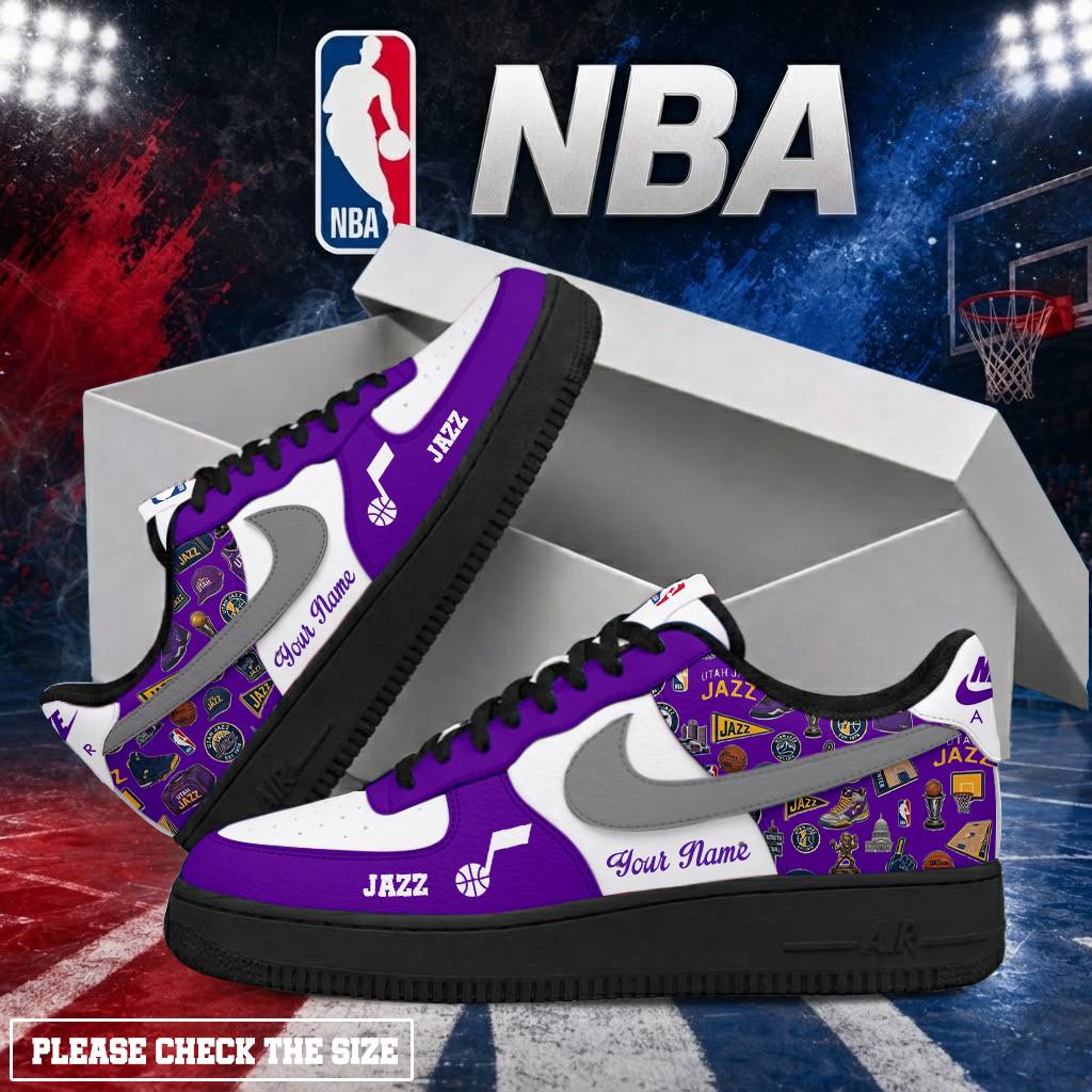 Limited Edition – Customized NBA Utah Jazz Air Force 1 Shoes - Image 2