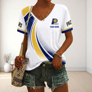 Limited Edition – Customized NBA Indiana Pacers V-Neck Female Shirt