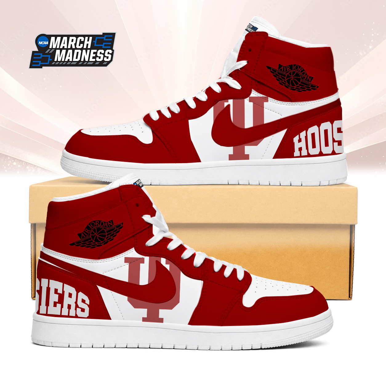 Limited Edition – Customized NCAA Indiana Hoosiers Air Jordan 1 Sneakers