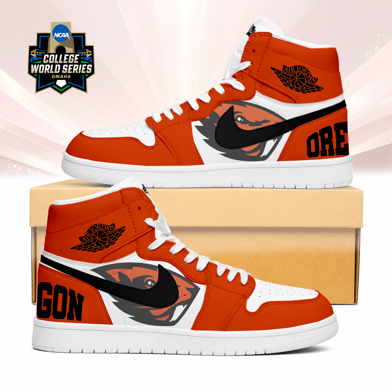 Limited Edition – Customized NCAA Oregon State Beavers Air Jordan 1 Sneakers