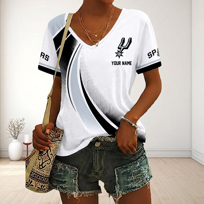 Limited Edition – Customized NBA San Antonio Spurs V-Neck Female Shirt