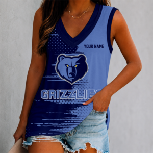 Limited Edition – Customized NBA Memphis Grizzlies Women’s V-Neck Tank Top