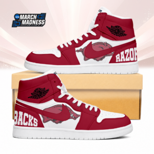 Limited Edition – Customized NCAA Arkansas Razorbacks Air Jordan 1 Sneakers