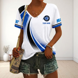 Limited Edition – Customized NBA Orlando Magic V-Neck Female Shirt