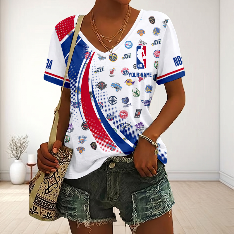Limited Edition – Customized NBA All Teams V-Neck Female Shirt