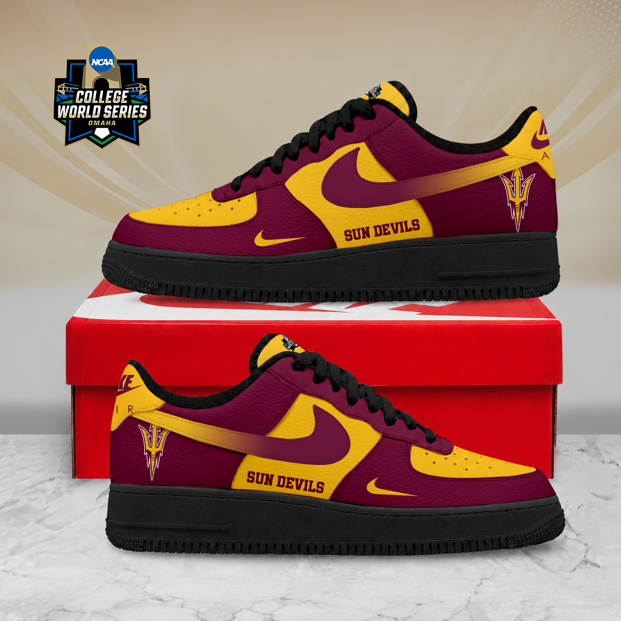 Limited Edition – Customized NCAA Arizona State Sun Devils Air Force 1 Shoes