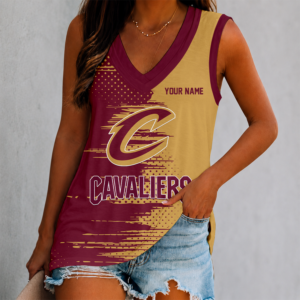 Limited Edition – Customized NBA Cleveland Cavaliers Women’s V-Neck Tank Top