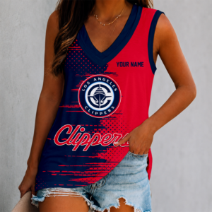 Limited Edition – Customized NBA Los Angeles Clippers Women’s V-Neck Tank Top