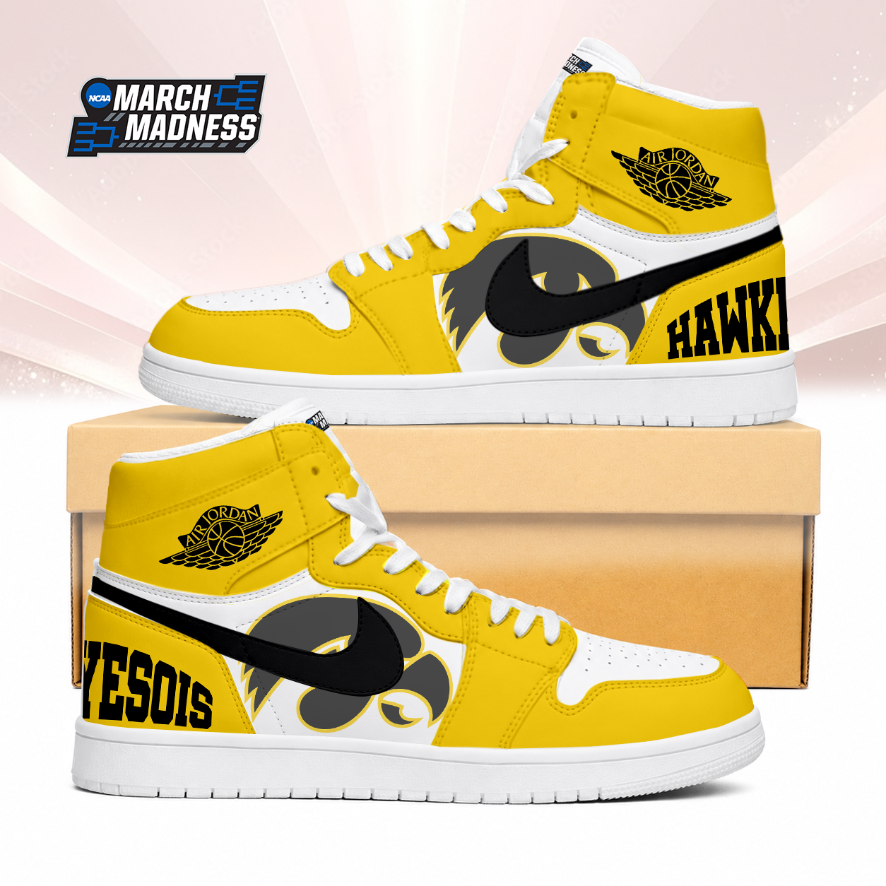 Limited Edition – Customized NCAA Iowa Hawkeyes Air Jordan 1 Sneakers