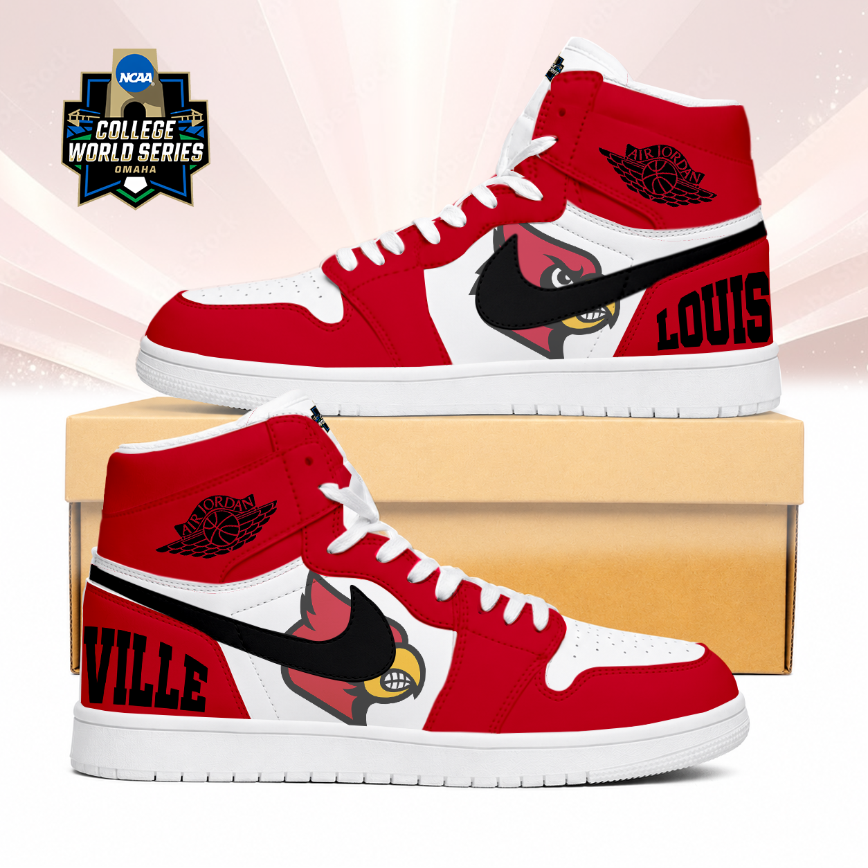 Limited Edition – Customized NCAA Louisville Cardinals Air Jordan 1 Sneakers