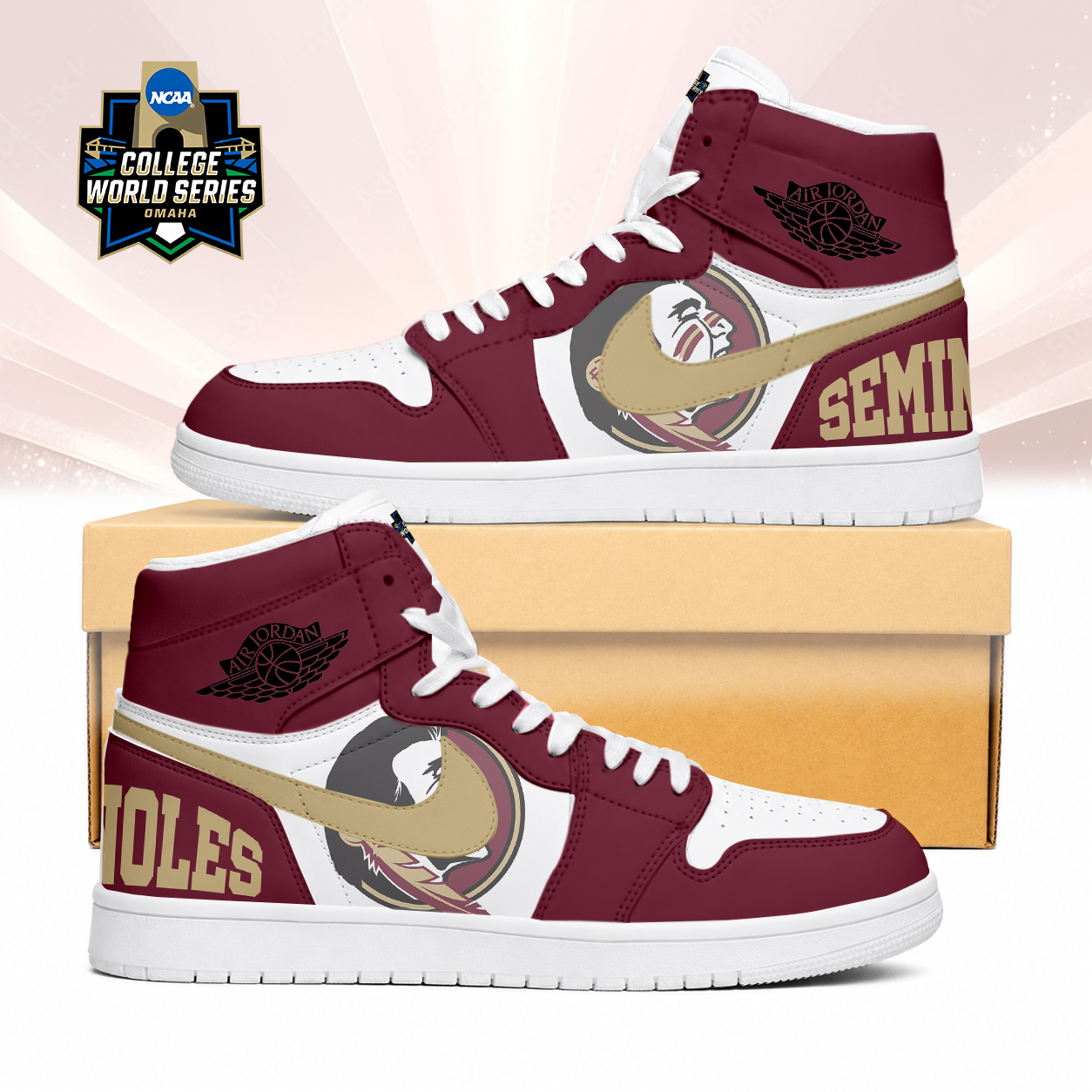 Limited Edition – Customized NCAA Florida State Seminoles Air Jordan 1 Sneakers