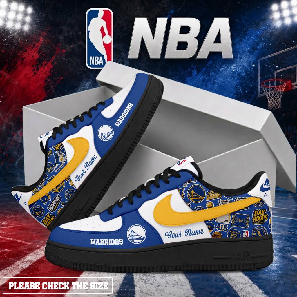 Limited Edition – Customized NBA Golden State Warriors Air Force 1 Shoes - Image 2