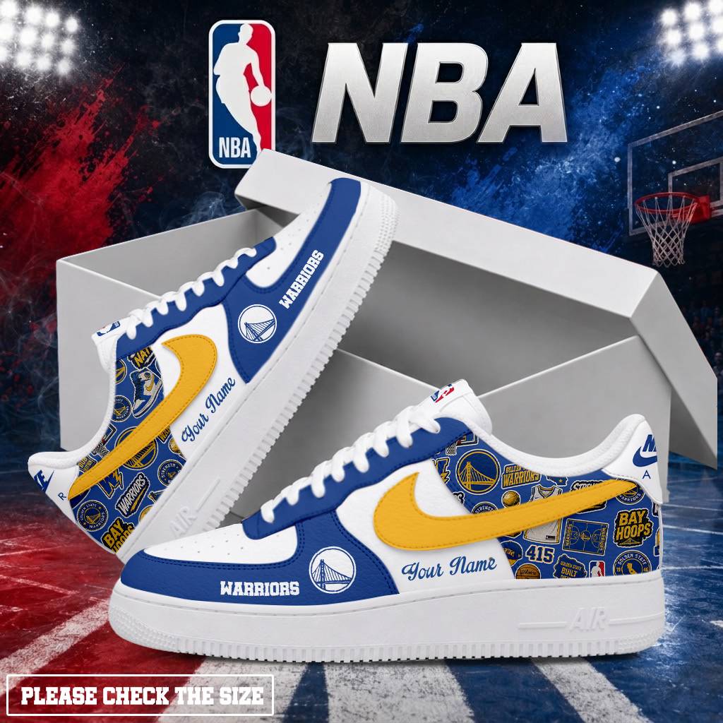Limited Edition – Customized NBA Golden State Warriors Air Force 1 Shoes