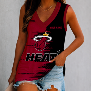 Limited Edition – Customized NBA MiaMiami Heat Women’s V-Neck Tank Top