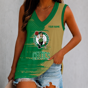 Limited Edition – Customized NBA Boston Celtics Women’s V-Neck Tank Top