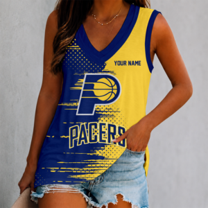 Limited Edition – Customized NBA Indiana Pacers Women’s V-Neck Tank Top