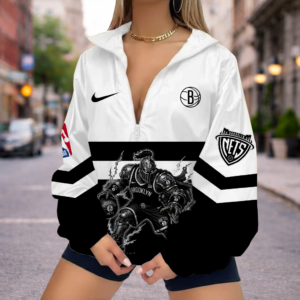 Limited Edition – Customized NBA Brooklyn Nets V-Neck Zipper Sweatshirt Jacket