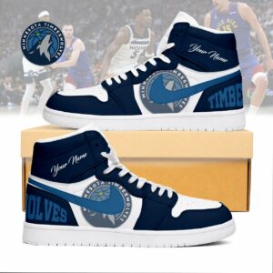 Limited Edition – Customized NBA Minnesota Timberwolves Air Jordan 1 Sneakers