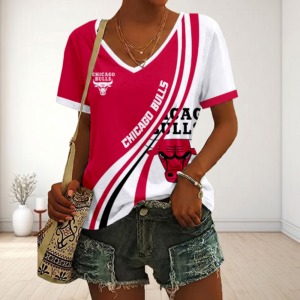 Limited Edition – Customized NBA Chicago Bulls V-Neck Female Shirt